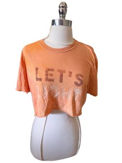 Orange Graphic Crop Top Tee