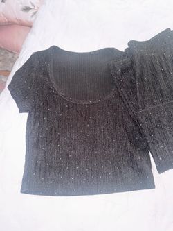 Black sparkle texture 2 pc set