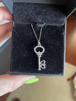Sterling Silver Key Heart Necklace