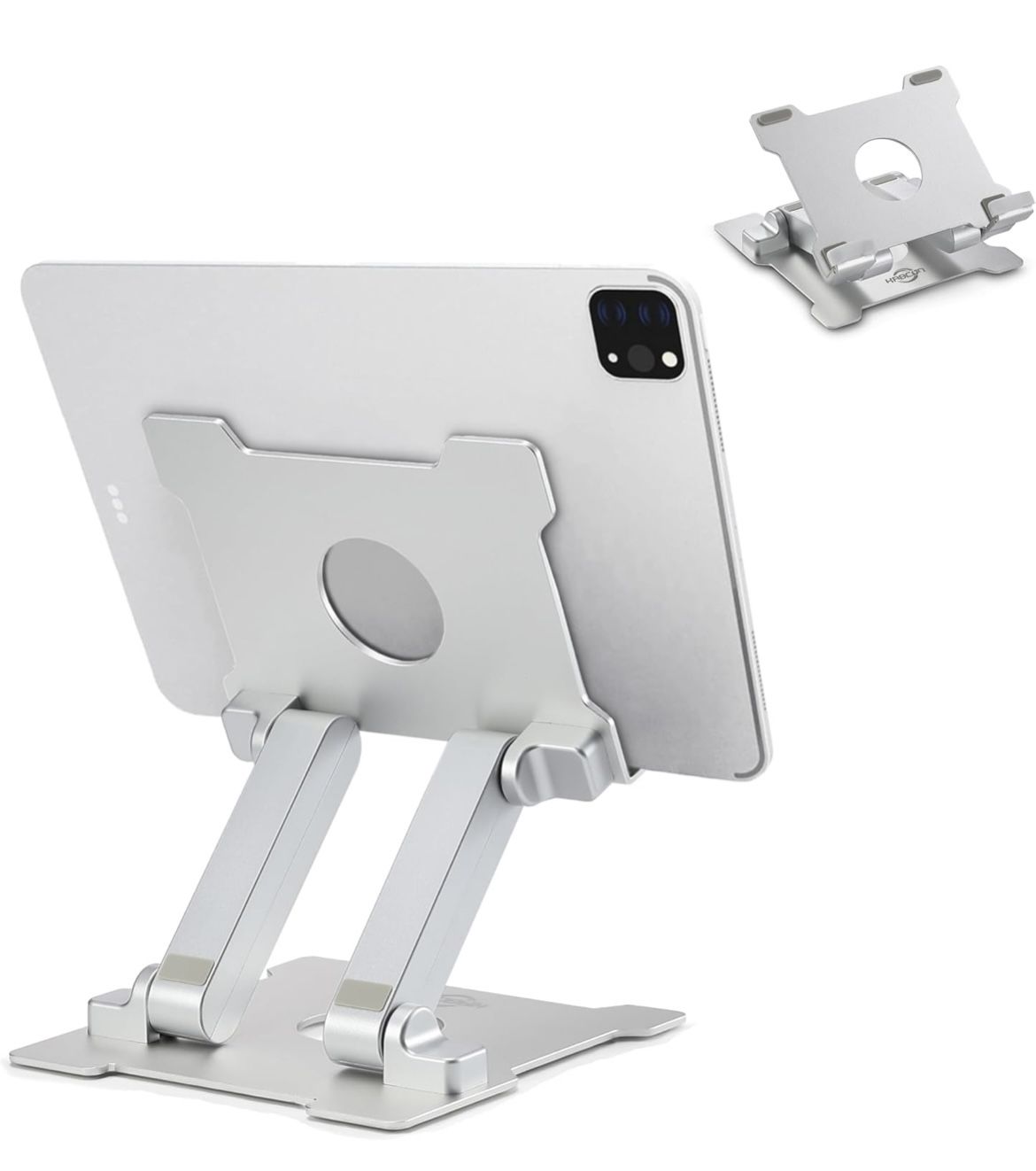 Tablet Stand (Adjustable Foldable Eye-Level Aluminum Solid Up to 15-inch tablets)