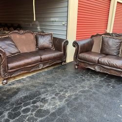 Top Grain Leather Sofa And Love Seat 