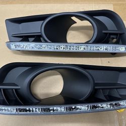 10-14 Chevy Cruze Clear Lens FogLights Bezels W/ LED, Wiring, & Switch. Plastico DeFaros De Neblina