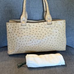 OLOP East west Tote Bag In Ostrich Leather