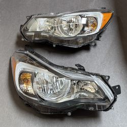 Pair 2012-2015 Subaru Impreza 2013-2016 Crosstrek Headlights Assembly LH RH Side Chrome Headlamps 