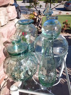 Glass jars and vases