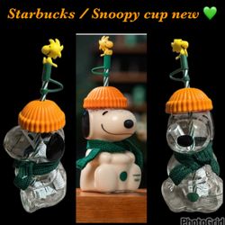 Starbucks snoopy glass cup new in box $60 firm