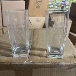 Set De 4 Vasos Cuadrados Moderna Princess House Nuevo En Caja Precio 60