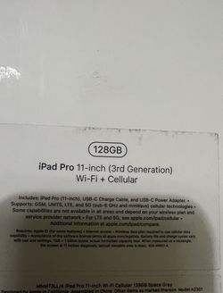 Ipad Pro 11-inch 3rd Generation Wi-fi+cellular Thumbnail
