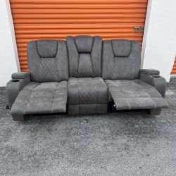 Grey Recliner Sofa Couch
