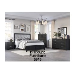 Queen Size 5 Pc LED Bedroom Set 