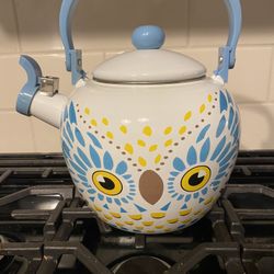 2.1 Quart Enamel-on-Steel Whistling Tea Kettle (Owl)