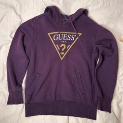purple GUESS pullover hoodie size S