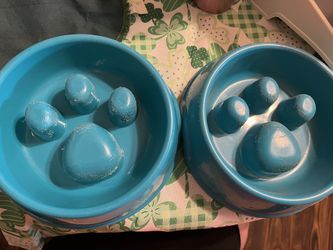 (2) Slow Feeder Dog Bowls