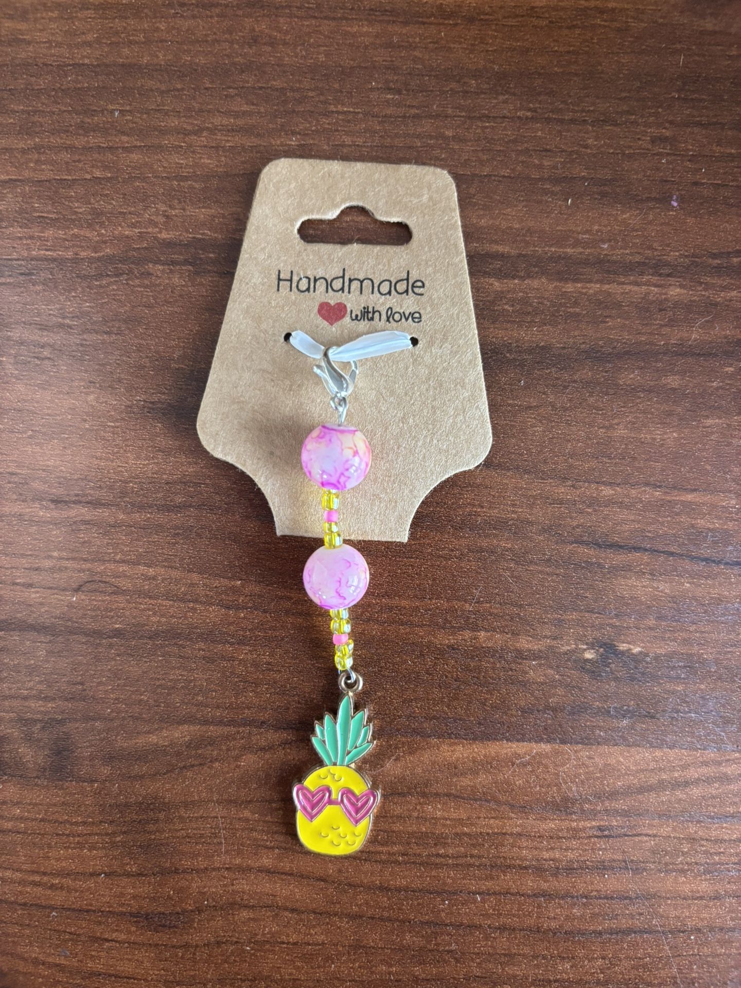 Handmade Beaded Pineapple Keychain