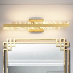 Modern Bathroom Vanity Light: Brushed Gold 32 inch 28W Dimmable LED Bath Bar Light Fixtures Over Mirror