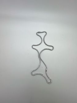 925 Sterling Silver 24” Tennis Chain