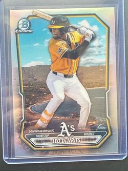 Leo De Vries Bowman Chrome Oakland Athletics Baseball Card