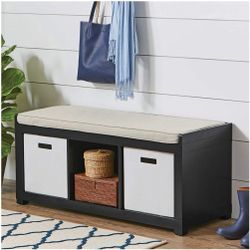 3 Cube Organizer Bench Organizer With Cushion Brown New 