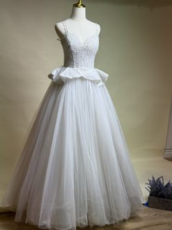 Strapless Beaded Wedding Dress – One Size – Lace-Up Back – Irvine CA Local Pickup Only – $25