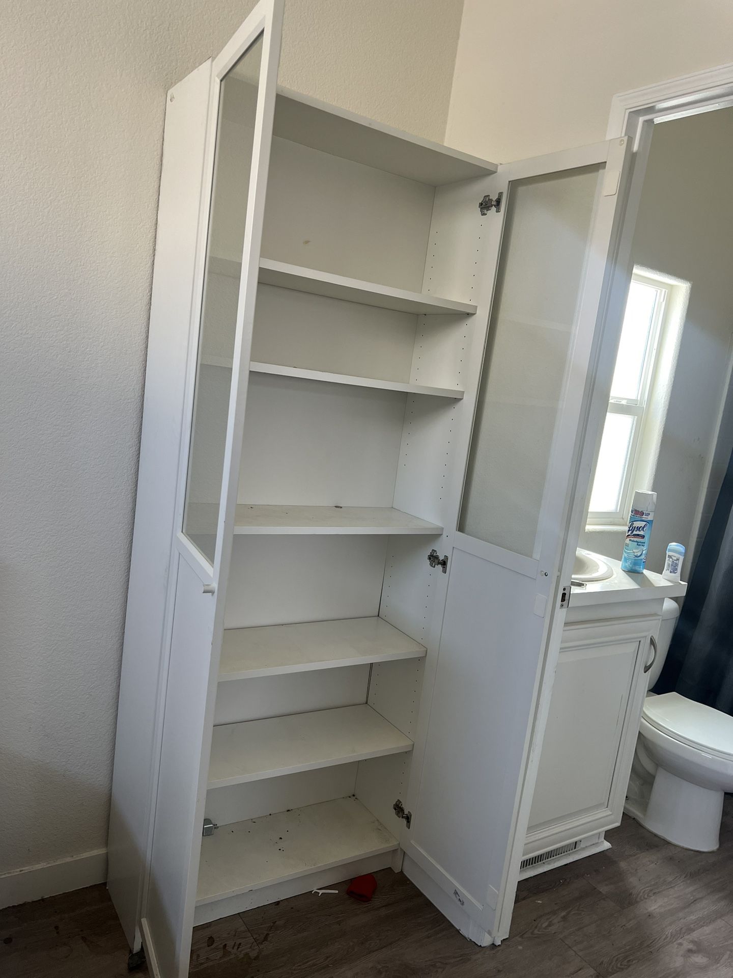 Tall White Cabinet w/ Shelves 