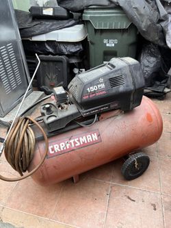 Craftsman 33-gallon single-stage portable electric air compressor.llonsMax Pressure: 150 PSI maximum tank pressurePerformance Output: Generates up to