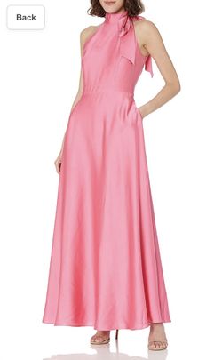 Tahari S. Arthur Levine Tie Neck Maxi Dress Size 16