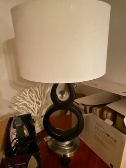 Modern Table Lamp with White Drum Shade