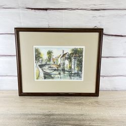 Peerdebrug, Brugge Bruges, Belgium Art Johny De Witte Signed