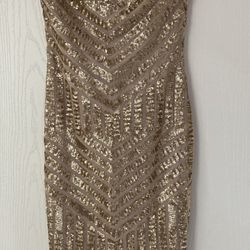 Dress The Population Dress Gold Sequence Size Small