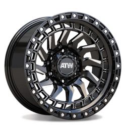 🔥 20X10 WATWCUL GLOSS BLACK / MILLED SPOKES / STAINLESS STEEL POINTS WATWCUL SALE! WATWCUL ONLY 16 IN  Wheels 🔥