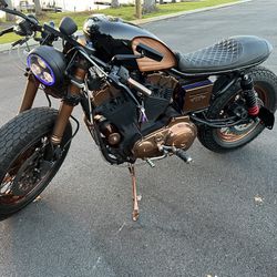 Custom Motorcycle 1 of 1 Harley Bobber Cafe Racer