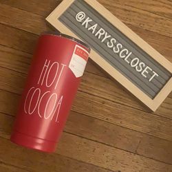 Rae Dunn Christmas Red Tumbler HOT COCOA