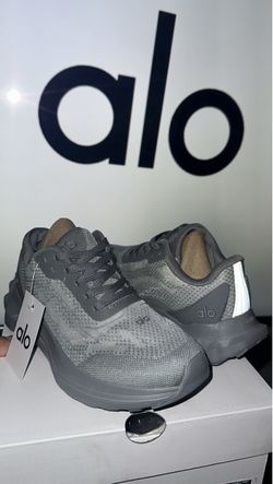 Alo Yoga Gray Knit Running Sneakers