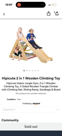 Wooden climbing toy