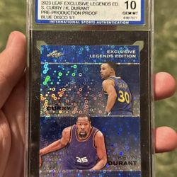 Stephen Curry Kevin Durant 1 One Of 1 Pre Production Blue Disco