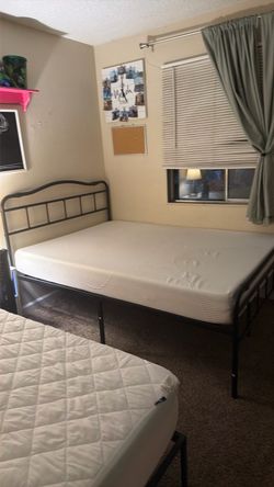 Full size bed frame and mattress
