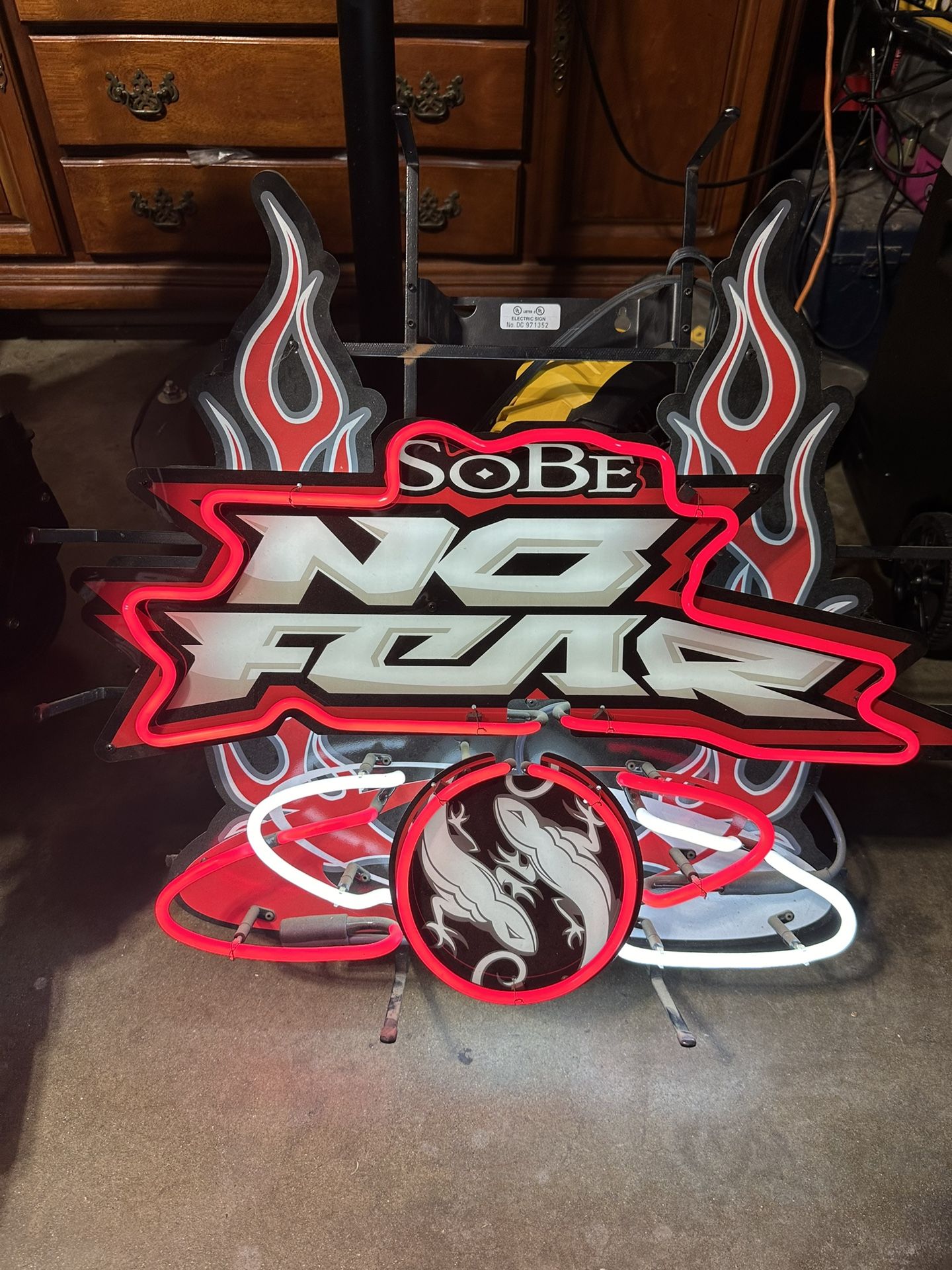 Rare Sobe No Fear Neon Sign