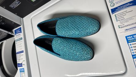 Dress Shoes Bolano Teal Glitter Slip-On Loafers