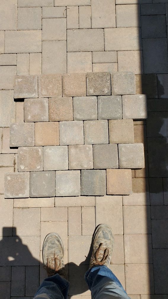 Square pavers, 900 Square feet of this color available. 1.25 per