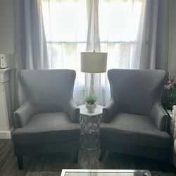 Two Gray Accent Chairs $375