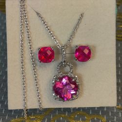 Glowing Pink Topaz Set