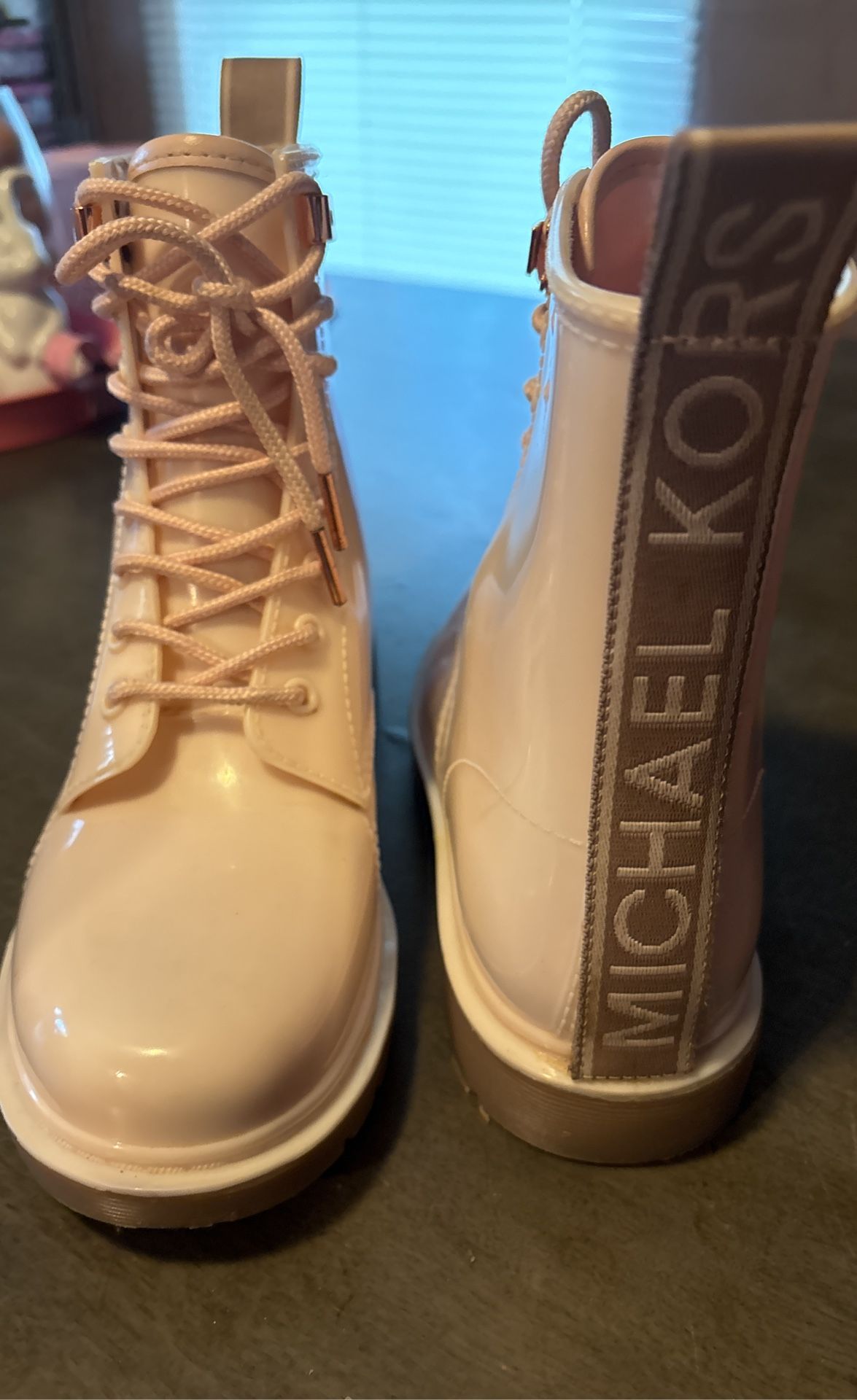 Michael Kors Pink Rain Boots Size 8