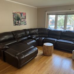 Brown Leather Sectional
