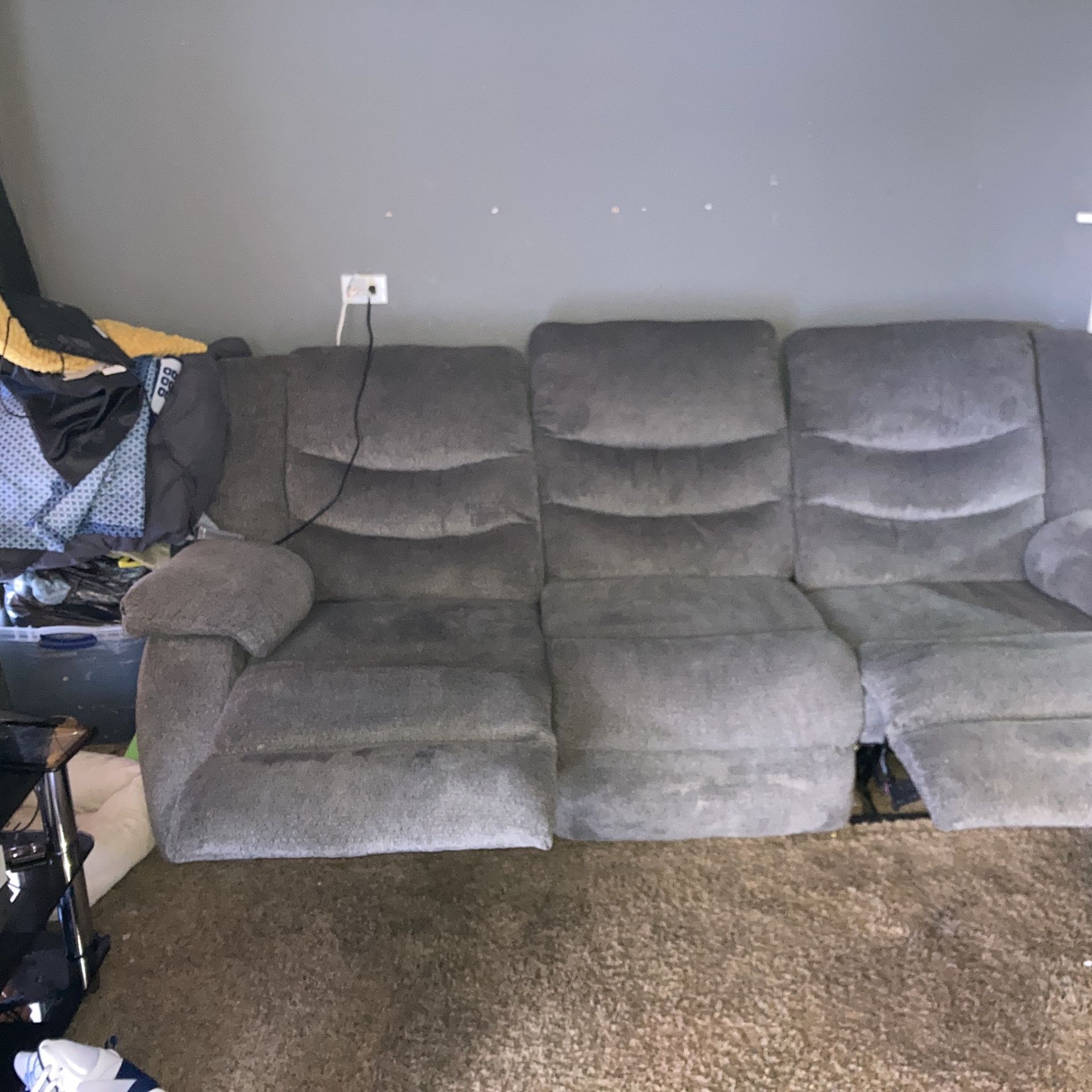 Nice Grey Couches Both Have Leg Rest And Easy To Come Apart