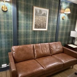 Mid-Century Style Modern CognacSofa