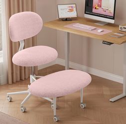 Pink Ergonomic Cross Legged Office Chair
