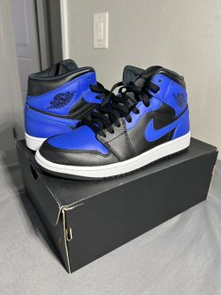 Jordan 1 Mid Hyper Royal Tumbled Leather