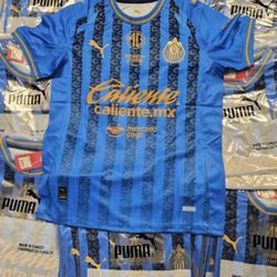 S,M,L,Xl,2XL,3XL,4XL slim fit available Soccer Chivas Guadalajara new jersey 3rd kid blue  2026 azul terser uniforme el rebaño sagrado  New Jersey  20