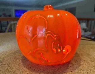 Disney Mickey Mouse Light Up Pumpkin Halloween Blow Mold Decor