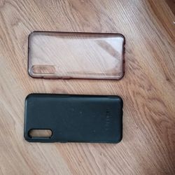 2 Galaxy A50 Phone Cases (1 Otterbox Commuter 1 Gear 4 Crystal Castle Case)
